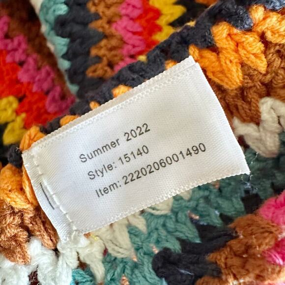 Marine Layer Viv Crochet Multi Stripe Casual Beach Midi Dress Boho Medium - Picture 11 of 13